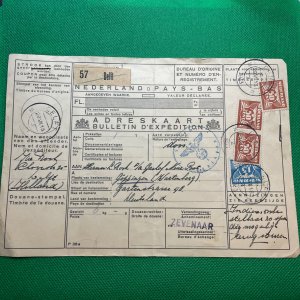 Netherlands Cover/document 4 Stamps, 1943, German Markings 