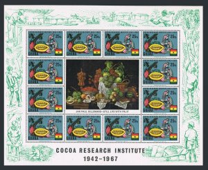 Ghana 323-326, 326a sheets, MNH. Mi 334-337,Bl.30. Cocoa production, 1968.Beans.