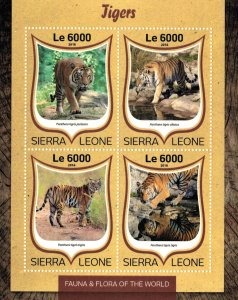 SIERRA LEONE 2016 - Tigers / complete set MNH - SH+ BL (2 scans)