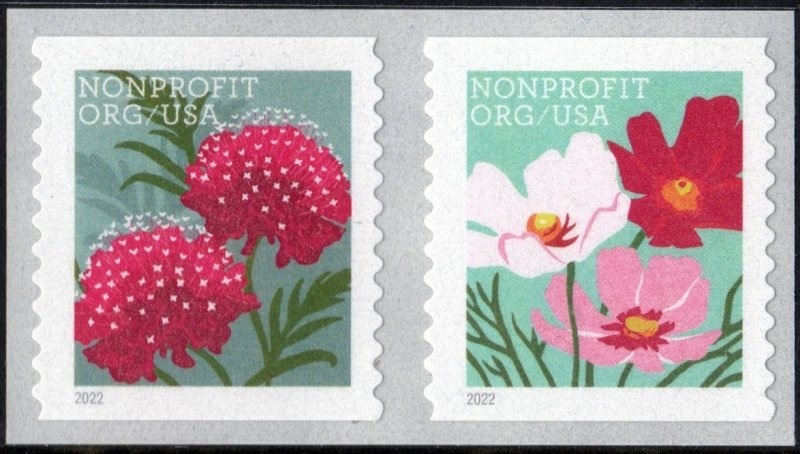 SC#5664-65 (Nonprofit) Butterfly Garden Flowers Coil Pair (2022) SA