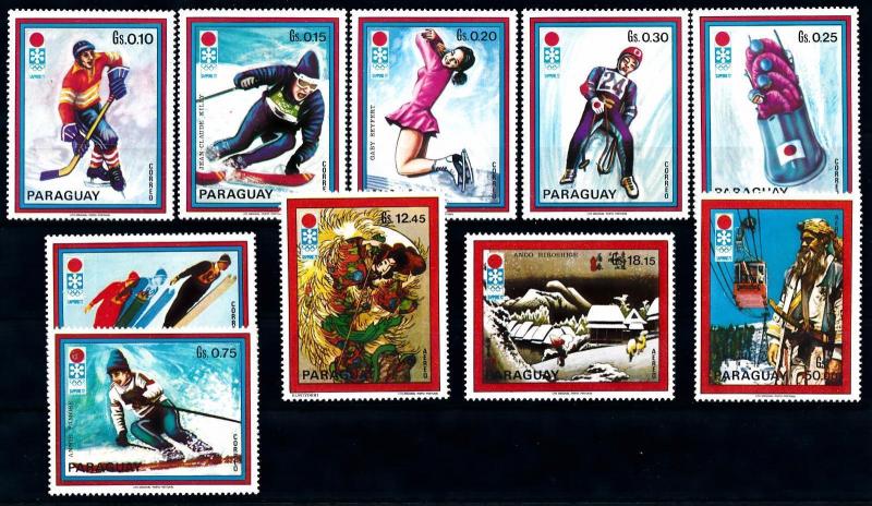 [63210] Paraguay 1972 Olympic Games Sapporo - Skiing  Ice Hockey  MNH