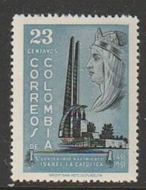 1953 Columbia - Sc 611 - MH VF - 1 single - Queen Isabella I