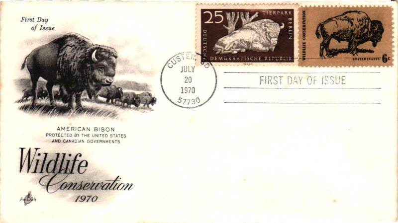 #1392 Buffalo Bison Conservation COMBO – Artcraft Cachet