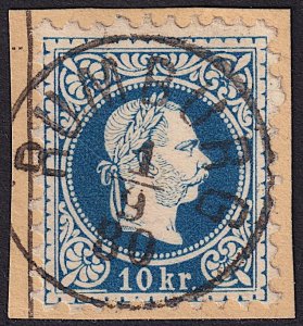 Austria - 1875 - Scott #37 - used on piece - RUMBURG pmk Czech Republic