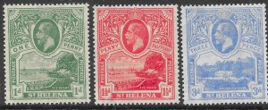 ST.HELENA SG89/91 1922 SINGLE COLOUR SET OF 3 STAMPS MTD MINT (r)