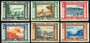 ITALY C42-C47 Graf Zeppelin Issue Air Mail Postage Stamp Collection 1933 Mint NH