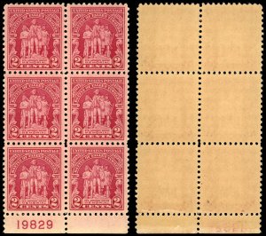 US Sc 680 VF/MNH BLOCK of 6 w/Plate# -1929 2¢ -Battle of Fallen Timbers-See Desc