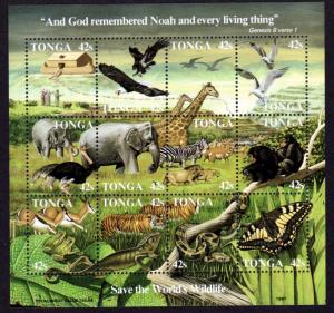 Tonga 650 Mint NH Sheet Wildlife!