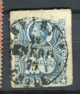 CHILE; 1870s classic Columbus issue fine used 10c. value + POSTMARK