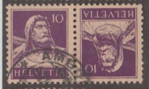 Switzerland Scott #169a Stamp - Used Pair - Tete Beche