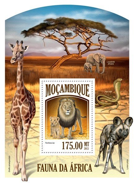MOZAMBIQUE - 2013 - African Fauna - Perf Souv Sheet - Mint Never Hinged