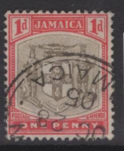 JAMAICA SG34 1904 1d GREY & CARMINE USED