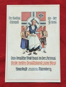 Nazi Germany Third Reich propaganda postcard WWII WW2 German Kriegsmarine flag