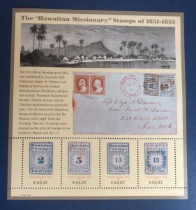 USA 2002 Hawaiian Missionary souvenir sheet scott# 3694 MNH