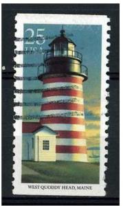 USA 1990 Scott 2472 used - 25c, Lighthouse, West Quiddy Head