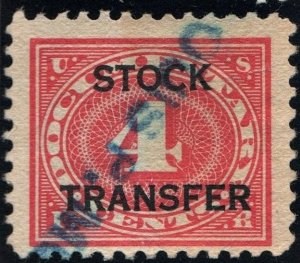 RD3 4¢ Stock Transfer Stamp (1918) Used