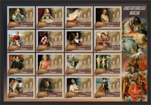 Stamps.  Art, painting, world museums 2018 1 sheet perforated