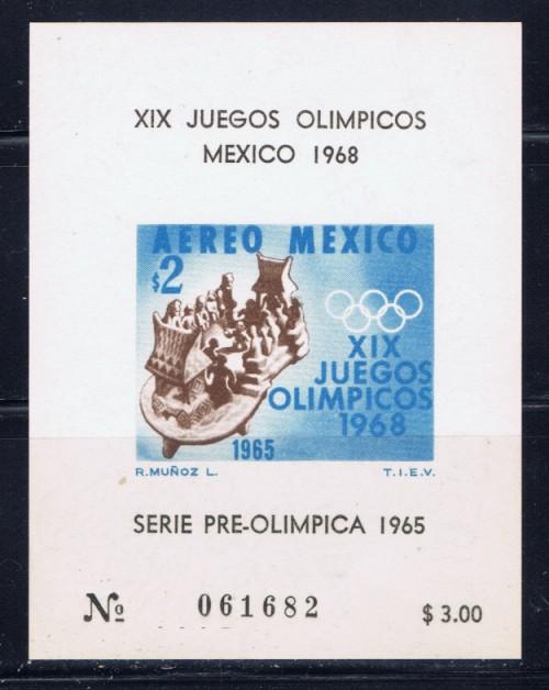 Mexico C311a NH 1965 Olympics souvenir sheet  