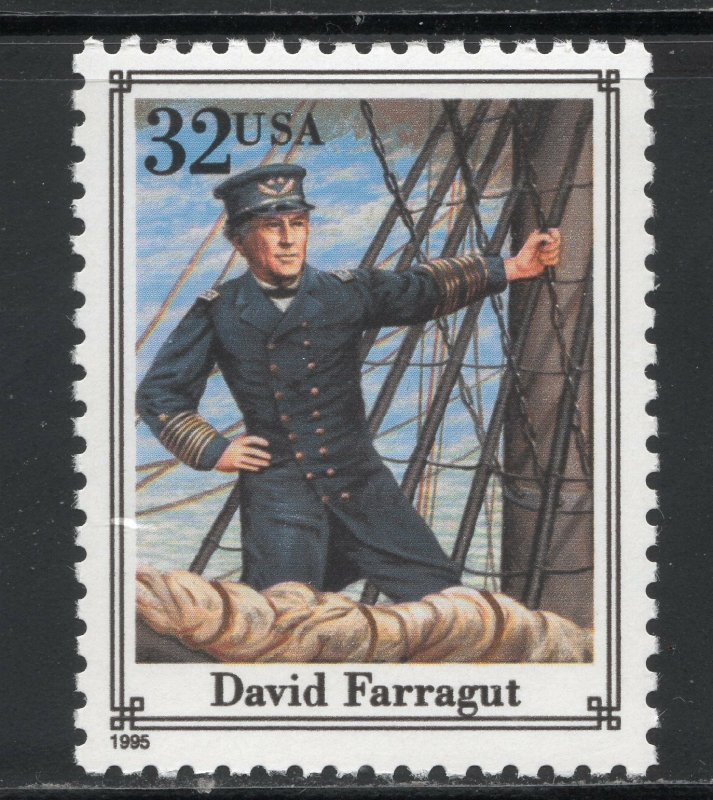 2975g * DAVID  FARRAGUT ** CIVIL WAR * FLAG OFFICER *  U.S. Postage Stamp MNH