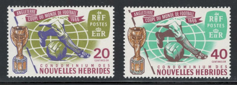 French New Hebrides 1966 World Cup Soccer Omnibus Issue Scott # 132 - 133 MNH