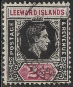 Leeward Islands 124 (used) 2½p George VI, black & plum (1949)