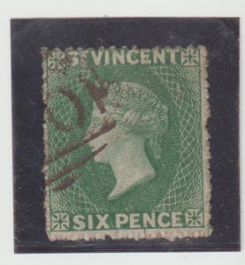 St. Vincent Scott #3  SG#7 Deep Green 6p No Watermark Rough Perforations Used