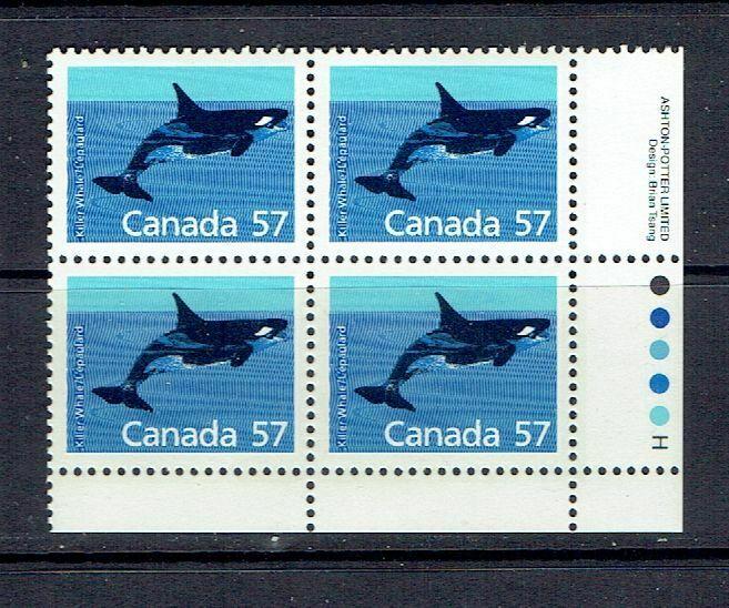 CANADA - 1988 KILLER WHALE - HARRISON PAPER - LRPB - SCOTT 1173i - MNH