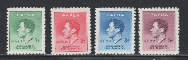Papua New Guinea 1937 Coronation Scott # 118 - 121 MH