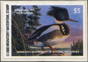 MINNESOTA #24 2000  STATE DUCK STAMP RED BREASTED MERGANSER by Kim Norlien