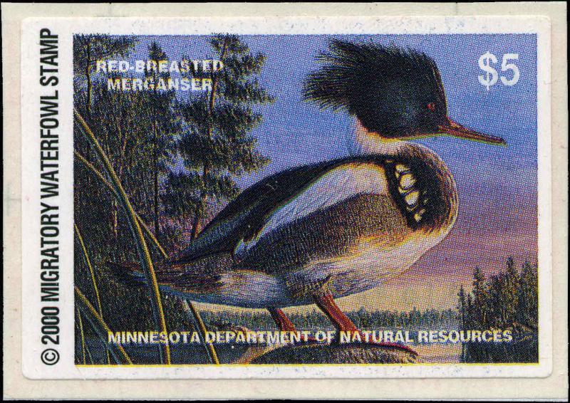 MINNESOTA #24 2000  STATE DUCK STAMP RED BREASTED MERGANSER by Kim Norlien