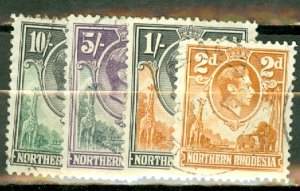 B: Northern Rhodesia 25//45 mint/used 13 of 21 CV $152; scan shows only a few