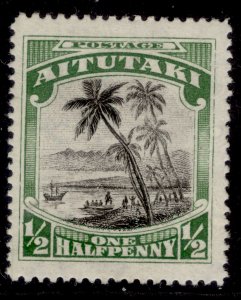 COOK ISLANDS - Aitutaki GV SG30, ½d black & green, M MINT.