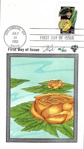 Pugh Designed/Painted Indian Pond Lily Flower FDC...75 of 80 created!