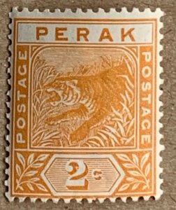 Perak 1895 2c orange Leaping Tiger, MNH. Scott 44, CV $1.10. SG 63