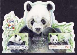 Pitcairn Is.-Sc#685- id12-unused NH sheet-Animals-Panda Bear-2009-