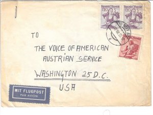 1955 Austria cover to Washington D.C. nice stamps and mit flugpost seal