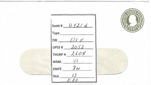 Scott# U421d    D131 UPSS#2052 US envelope.
