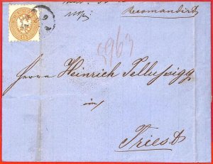 aa2158 - AUSTRIA - POSTAL HISTORY -  COVER from ESSEG  Croatia  to TRIEST