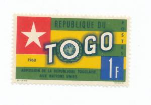 Togo 1961 - Scott 388 MH - 1 fr, Flag, Togo admission to UN