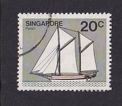 Singapore   #340    used   1980   ships  20c