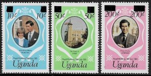 Uganda #314a-6a MNH Set - Royal Wedding Overprints