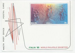 Postal stationery Malta 1985 Birth of Jesus Christ - Madonna and Child - Angels 