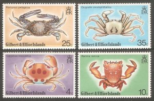 GILBERT & ELLICE ISL Sc# 237 - 240 MNH FVF Set-4 Crabs Crustaceans