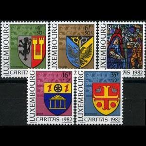 LUXEMBOURG 1982 - Scott# B337-41 Town Arms Set of 5 NH