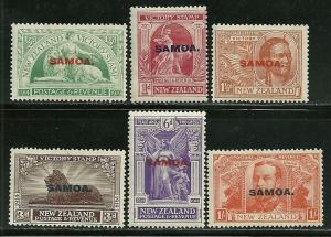 Samoa Overprinted   Set  SC#136-41 Mint  SCV$38.50
