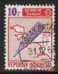 Indonesia Scott 716 used musical insturment stamp 1967