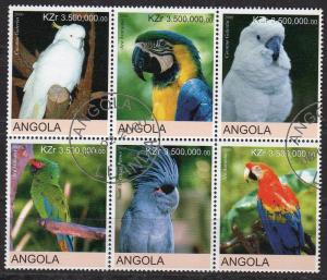 Angola (Unlisted) - Cto-nh - Parrots - Bird (Block of 6)