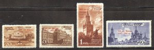 Russia Scott 1128-31 Unused LHOG - 1947 Overprints Set - SCV $20.00