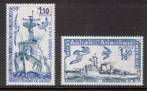 FRENCH ANTARCTIC 1979 Ships; Scott 84-85, Yvert 79-80; MNH