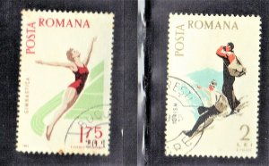 ROMANIA SCOTT #1791-92 USED 1.75L,2L 1965  SEE SCAN